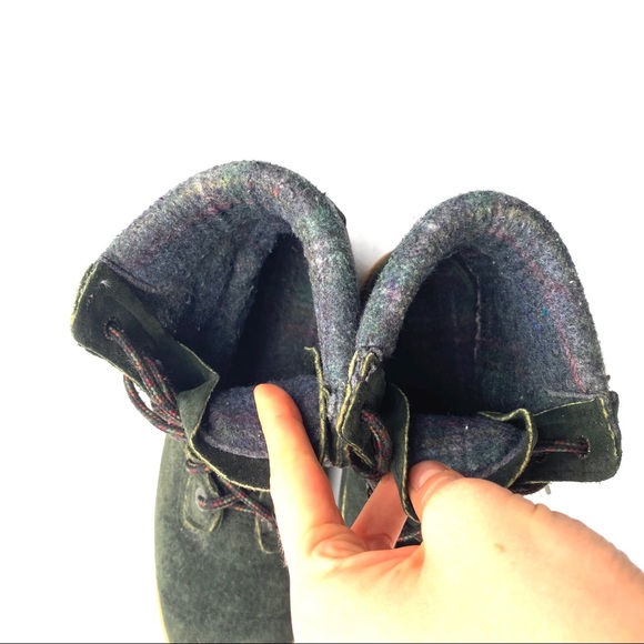 Wolverine Wilderness Green Suede Hiker Boots Plaid - Picture 9 of 11